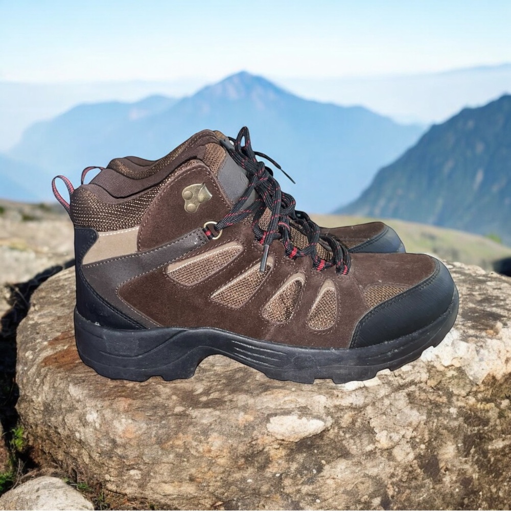 Penmans Mens Brown Lace Up Anti Slip Tread Hiking Boot Size 10